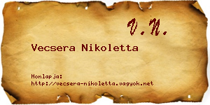Vecsera Nikoletta névjegykártya