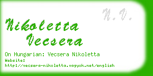 nikoletta vecsera business card